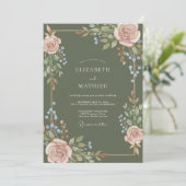 Oliver Rosé Hochzeit Einladung (Stehend Vorderseite)