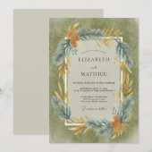 Oliver Schiefer Blatt Hochzeit Einladung (Vorne/Hinten)
