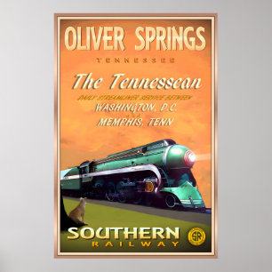 Oliver Springs Tennessee Southern Railway Reise Poster