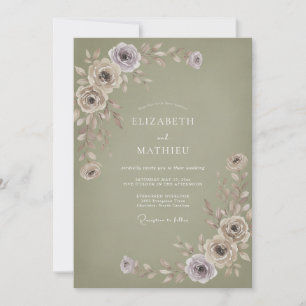 Oliver Staubiger Mauve-Blüten-Hochzeit Einladung