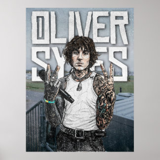 Oliver Sykes Illustration – Rock Star Portrait Art Poster