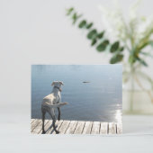 Oliver the Golden Labrador Postkarte (Stehend Vorderseite)