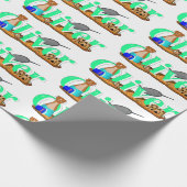 Oliver The Otter am Strand Geschenkpapier (Ecke)