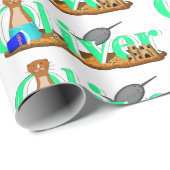 Oliver The Otter am Strand Geschenkpapier (Rolleneckpunkt)
