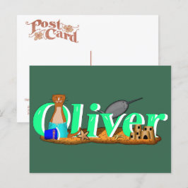Oliver The Otter am Strand Postkarte