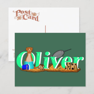 Oliver The Otter am Strand Postkarte