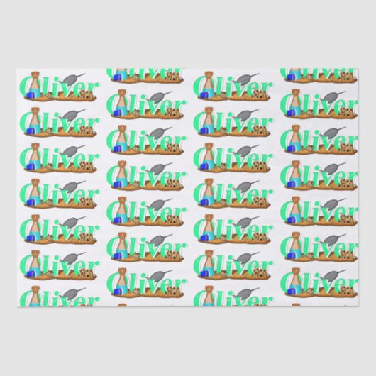 Oliver The Otter am Strand Seidenpapier (Vorderseite)