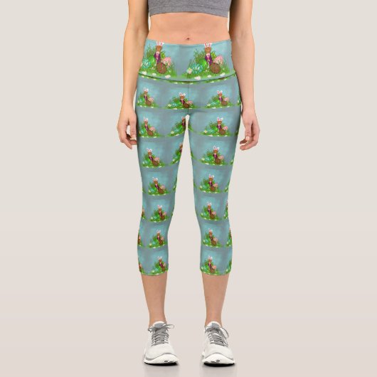 Oliver The Otter and the Great Easter Egg Hunt Capri Leggings (Vorderseite)