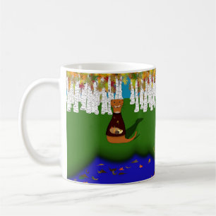 Oliver The Otter at River Wolf Lake in Autumn Kaffeetasse
