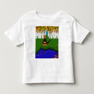 Oliver The Otter at River Wolf Lake in Autumn Kleinkind T-shirt