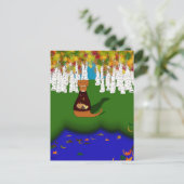 Oliver The Otter at River Wolf Lake in Autumn Postkarte (Stehend Vorderseite)