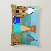 Oliver The Otter Beach Vacation Dekokissen (Rückseite(Vertikal))