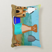 Oliver The Otter Beach Vacation Dekokissen (Vorderseite(Vertikal))