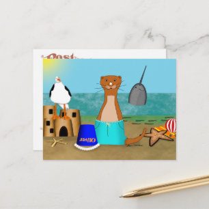 Oliver The Otter Beach Vacation Postkarte