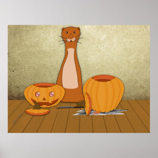 Oliver The Otter Carves a Pumpkin Poster (Vorne)