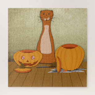 Oliver The Otter Carves a Pumpkin Puzzle