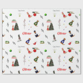 Oliver The Otter Christmas Random Pattern Geschenkpapier (Flach)