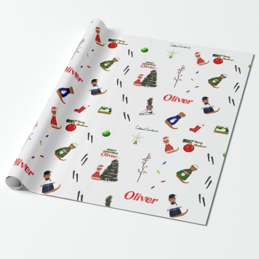 Oliver The Otter Christmas Random Pattern Geschenkpapier (Ungerollt)