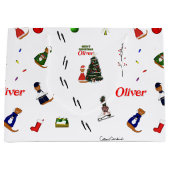 Oliver The Otter Christmas Random Pattern Große Geschenktüte (Vorderseite)