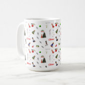 Oliver The Otter Christmas Random Pattern Kaffeetasse (Vorderseite Links)