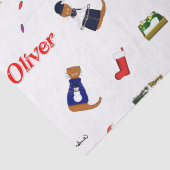 Oliver The Otter Christmas Random Pattern Seidenpapier (Detail)