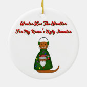 Oliver The Otter in Nanas hässlichem Pullover mit Keramik Ornament (Hinten)