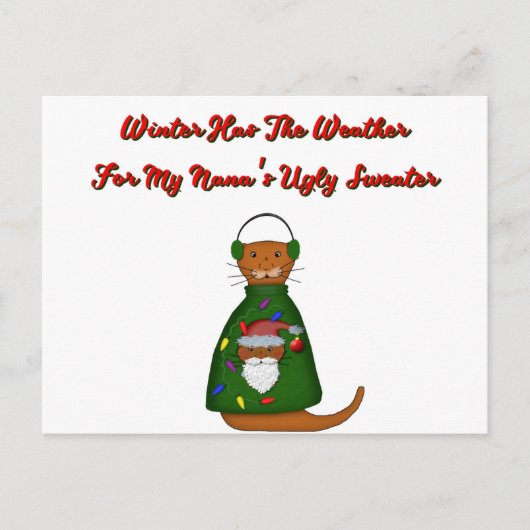 Oliver The Otter in Nanas hässlichem Pullover mit Postkarte (Vorderseite)