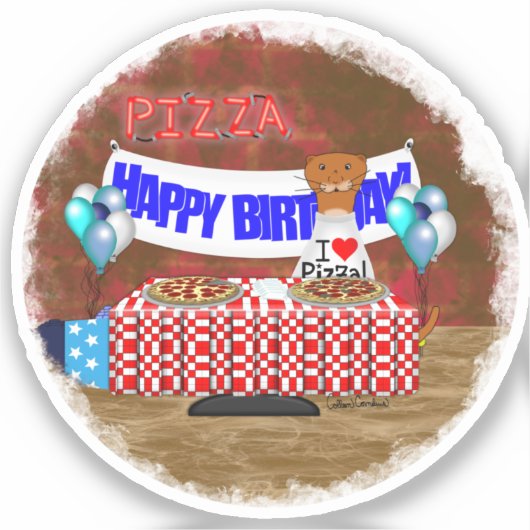 Oliver The Otter is 6 Years Old! Happy Birthday Aufkleber (Vorderseite)