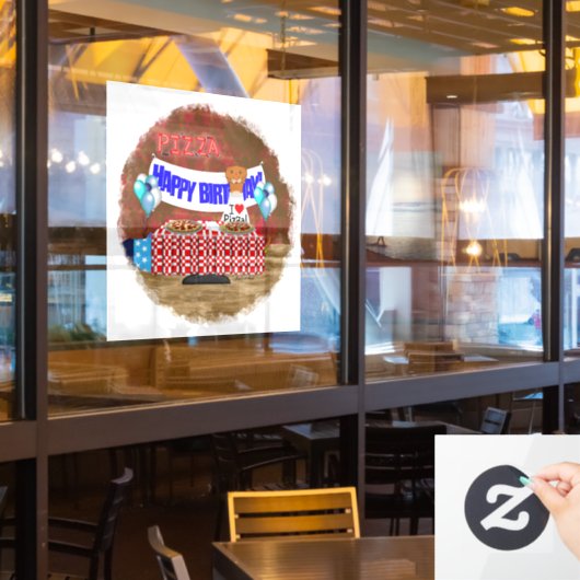 Oliver The Otter is 6 Years Old! Happy Birthday Fensteraufkleber (Restaurantfenster)