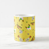 Oliver The Otter Mother Day Pattern auf gelb Kaffeetasse (Mittel)