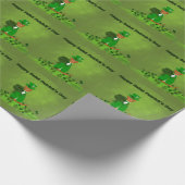 Oliver The Otter Picking Kleeblatts - Saint Patric Geschenkpapier (Ecke)