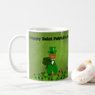 Oliver The Otter Picking Kleeblatts - Saint Patric Kaffeetasse