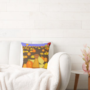 Oliver The Otter Picks a Pumpkin Kissen