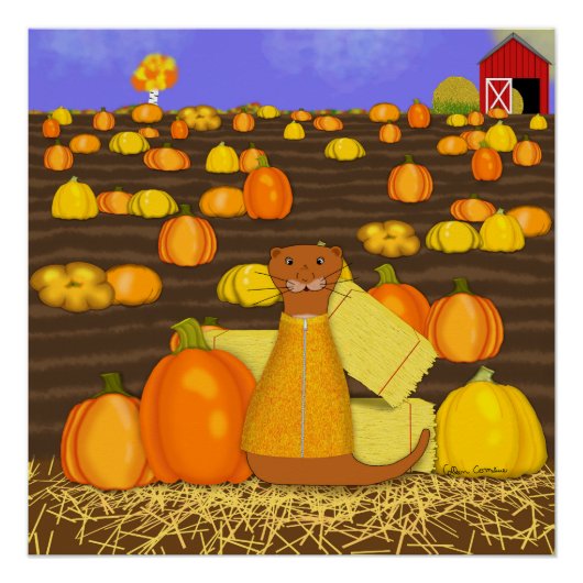 Oliver The Otter Picks a Pumpkin Poster (Vorderseite)