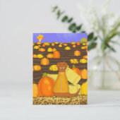 Oliver The Otter Picks a Pumpkin Postkarte (Stehend Vorderseite)