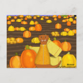 Oliver The Otter Picks a Pumpkin Postkarte (Rückseite)
