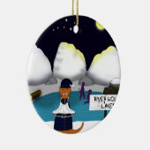 Oliver The Otter Skate am Fluss Keramik Ornament (Rechts)