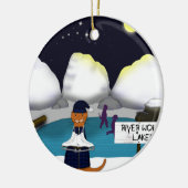 Oliver The Otter Skate am Fluss Keramik Ornament (Links)