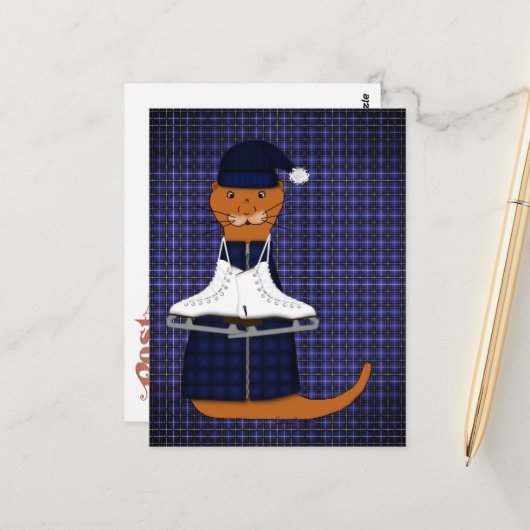 Oliver The Otter Skate Postkarte (Vorderseite/Rückseite Beispiel)