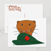 Oliver The Otter studiert a Ladybug Postkarte (Vorne/Hinten)
