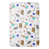 Oliver The Otter Summer Beach Vacation Pattern Badematte (Vorderseite Vertikal)