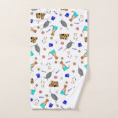 Oliver The Otter Summer Beach Vacation Pattern Badhandtuch Set (Handtuch)