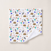 Oliver The Otter Summer Beach Vacation Pattern Badhandtuch Set (Waschlappen)