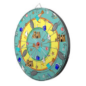 Oliver The Otter Summer Beach Vacation Pattern Dartscheibe (Vorderseite rechts)