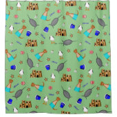 Oliver The Otter Summer Beach Vacation Pattern Duschvorhang (Vorderseite)