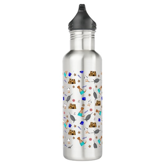 Oliver The Otter Summer Beach Vacation Pattern Edelstahlflasche (Rechts)