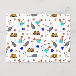 Oliver The Otter Summer Beach Vacation Pattern Feiertagspostkarte