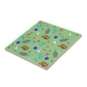 Oliver The Otter Summer Beach Vacation Pattern Fliese (Seite)