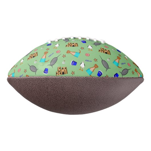 Oliver The Otter Summer Beach Vacation Pattern Football (Gedreht 90)