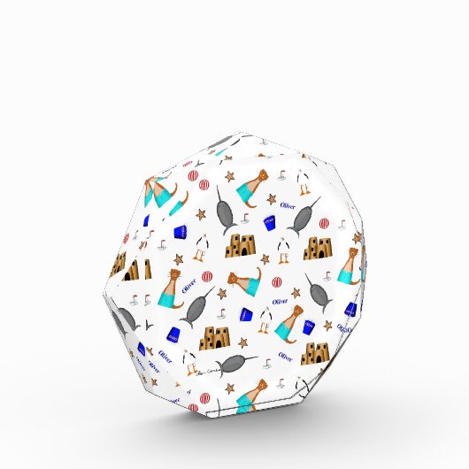 Oliver The Otter Summer Beach Vacation Pattern Fotoblock (Links)